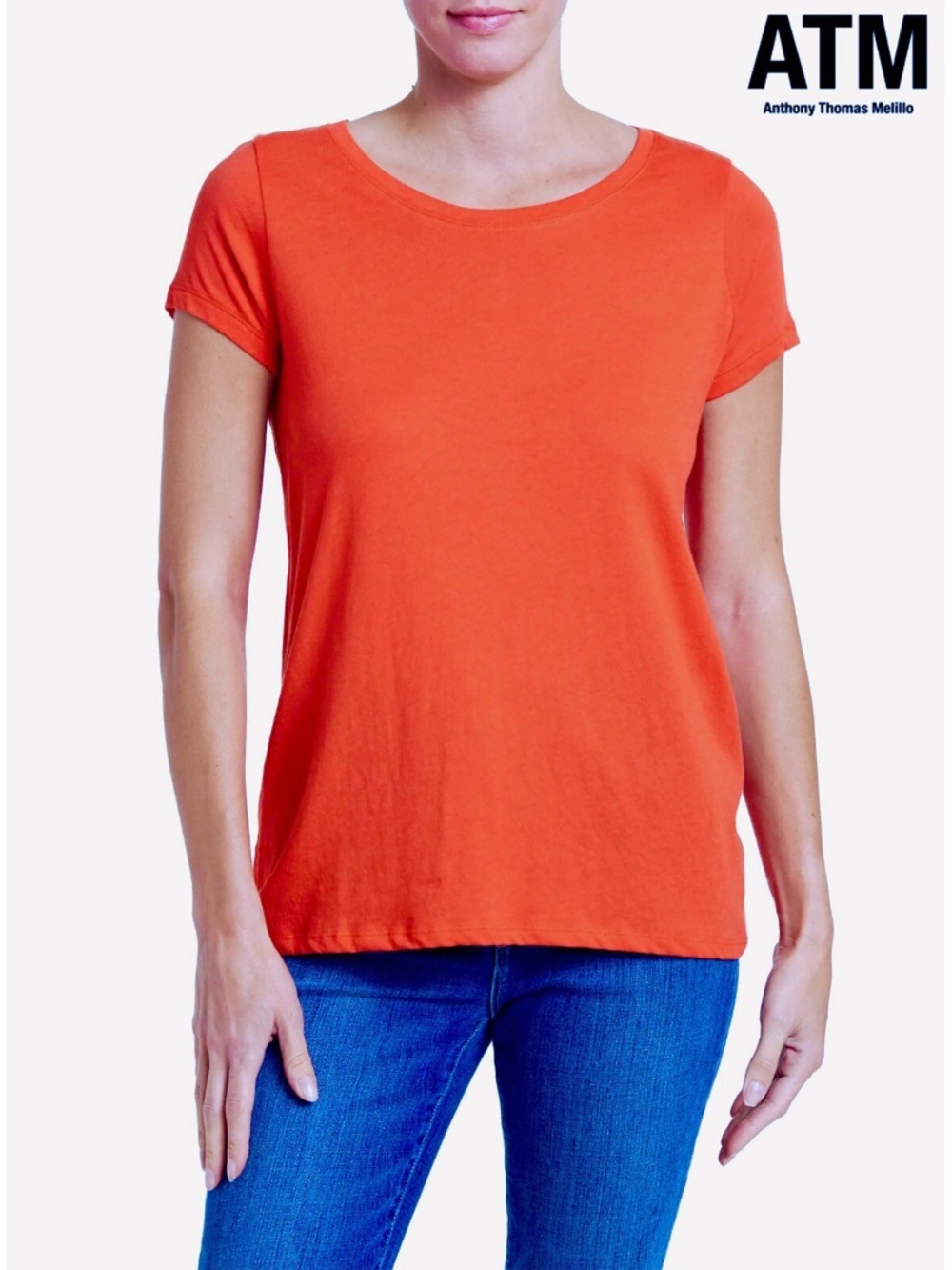 ATM NWT WOMENS VINTAGE JERSEY CREW NECK GRENADINE TEE. SIZE S